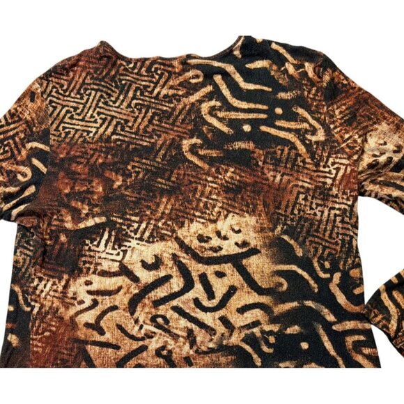 Chicos Women's Tribal Print Long-Sleeve Top Size XL - Picture 4 of 6